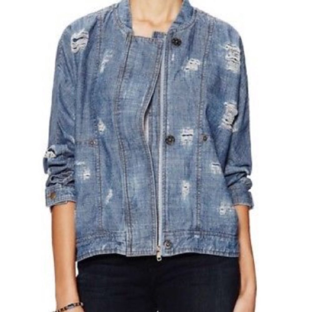 Free People destructed bomber jacket!